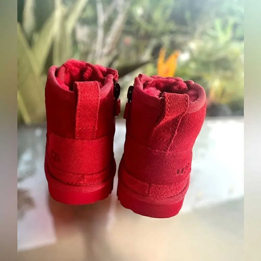 UGG Neumel II Toddler Shearling Chukka Winter Boot Red Size 9 NEW